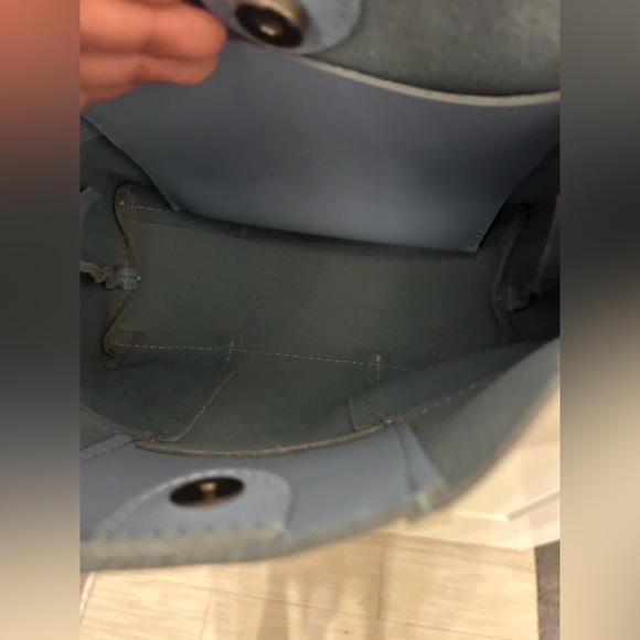 Like New Portland Leather Charolette Crossbody Bag in Glacier Blue - Picture 12 of 13